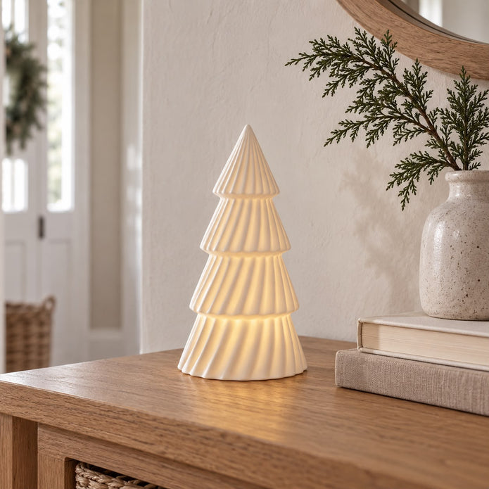 White Ceramic LED Light Up Christmas Tree