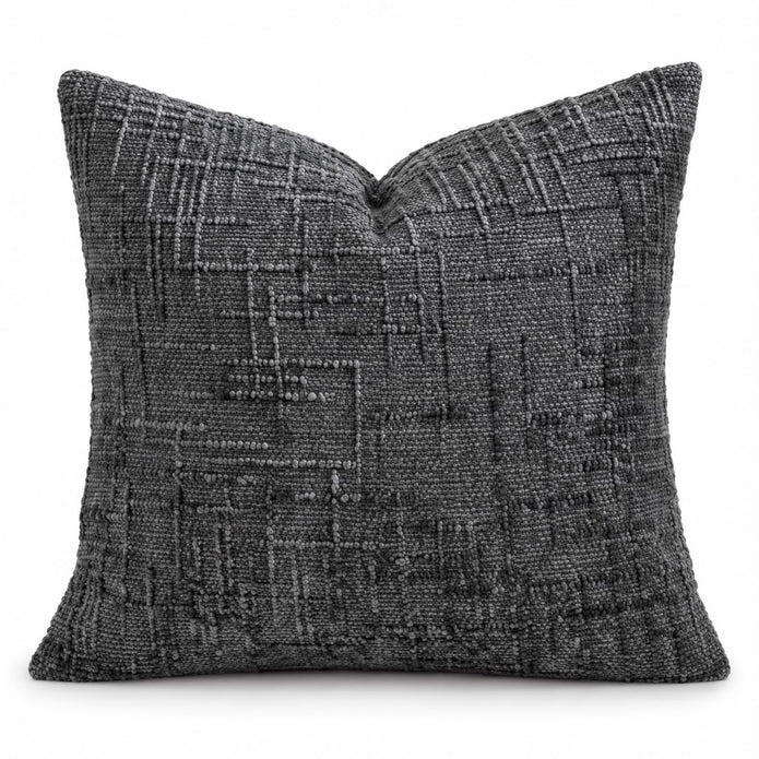 Charcoal Grey Chenille Textured Cushion Cover