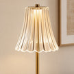 Gold LED Rechargeable Touch Lamp With Fluted Acrylic Shade