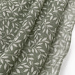 Yard Leaf Patterned Moss Green Woven Sheer Voile Curtain Panel