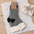 Black Cuff Herringbone Cosy Socks