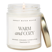 Warm and Cozy 9 oz Soy Candle - Christmas Decor & Gifts