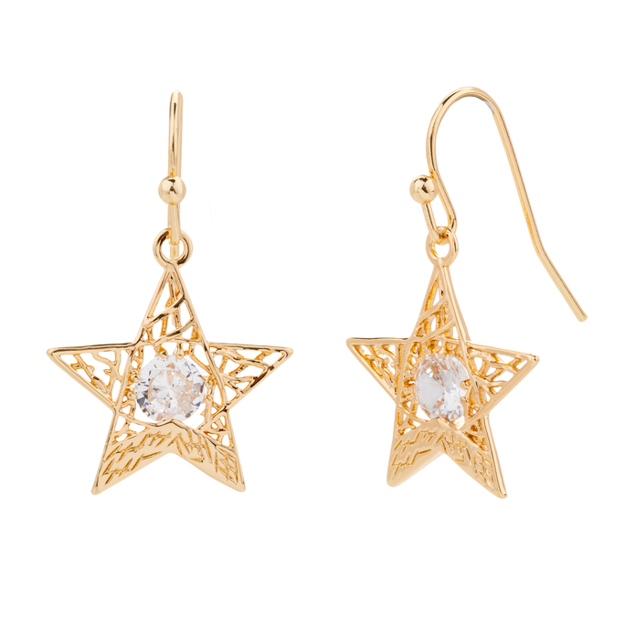 Kylie Cubic Zirconia Hook Earrings - Handcrafted