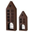 Extra Large Metal House Rust Candle Holder