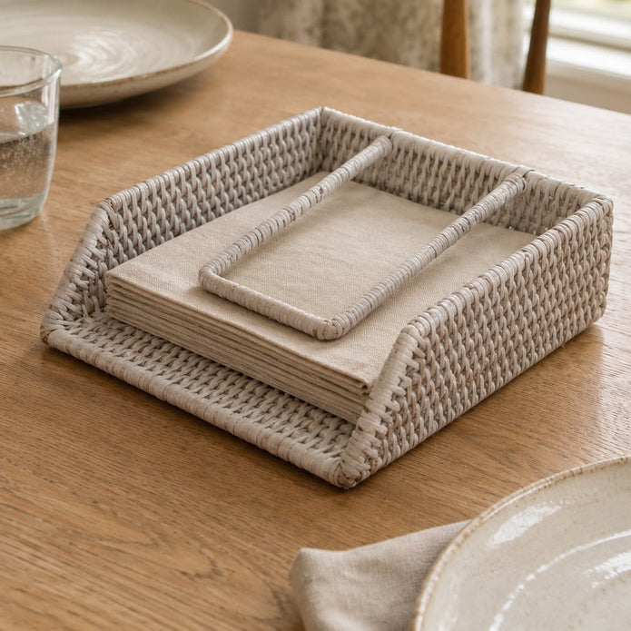 Wickham Rattan Napkin Holder With Weight