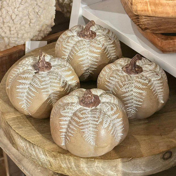 Fern Leaf Design Topped Pumpkin
