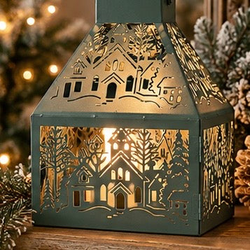 Sage Green Metal Lantern