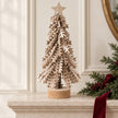 Twisted Brown Leaves Tree With Gold Star, layered brown and cream tree on a mantel