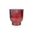 Burgundy medium ridged footed glass candle for Christmas by Candlelight Products Ltd, with a festive holiday design.