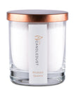 White scented candle Sand Jar Kit with rhubarb sparkle fragrance, home fragrance by The Candledust, showing the candle and decorative jar.