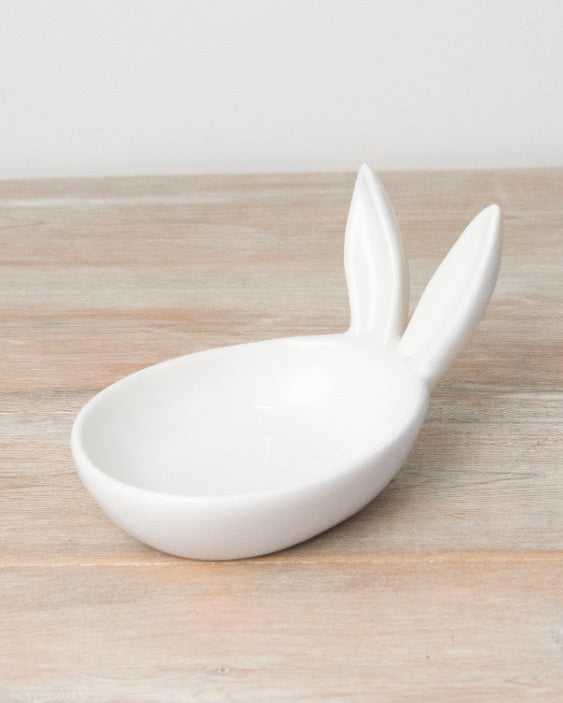 White Ceramic Bunny Dish