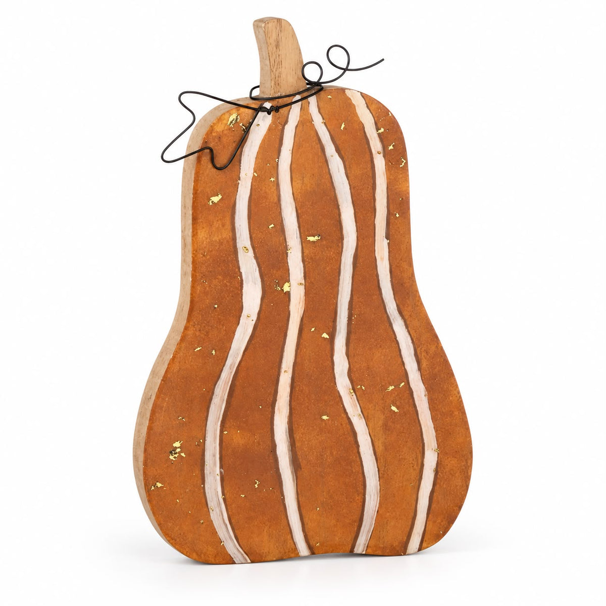 Wooden Orange Pumpkin Decoration – product view 9