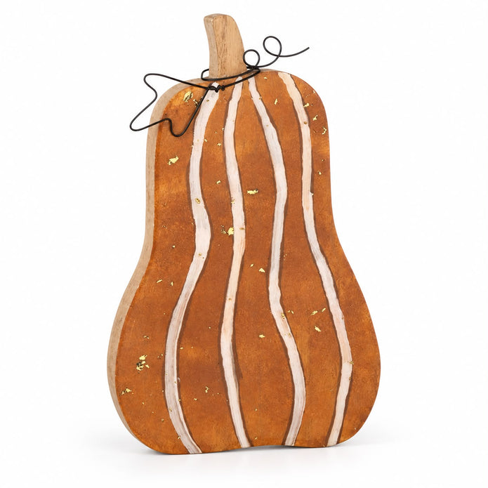 Wooden Orange Pumpkin Decoration – product view 9