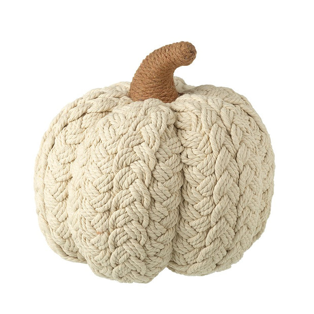 Large Cream Natural Pumpkin Decoration