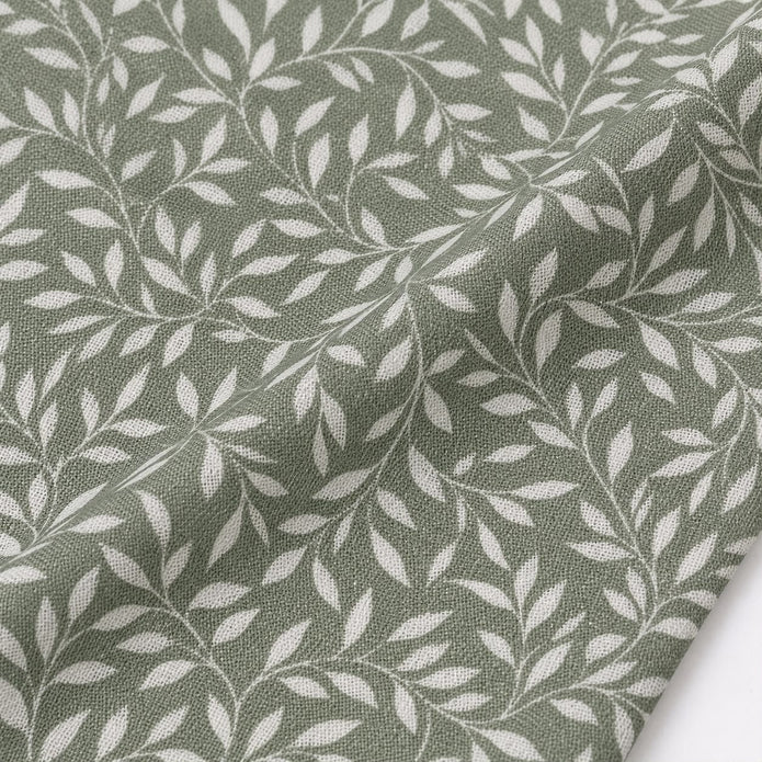 Yard Leaf Patterned Moss Green Woven Sheer Voile Curtain Panel