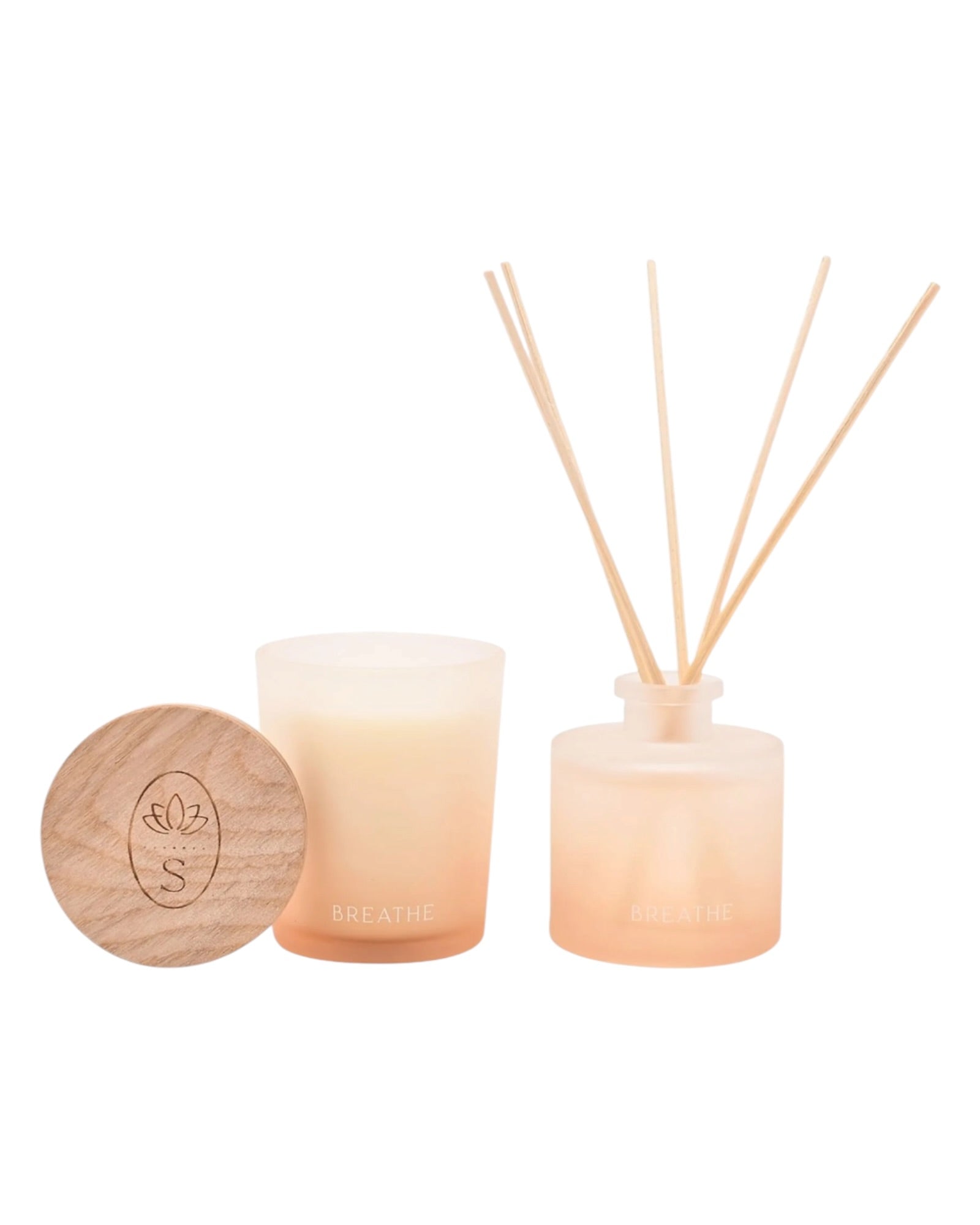 Serenity Breathe Pink Reed Diffuser & Candle Gift Set