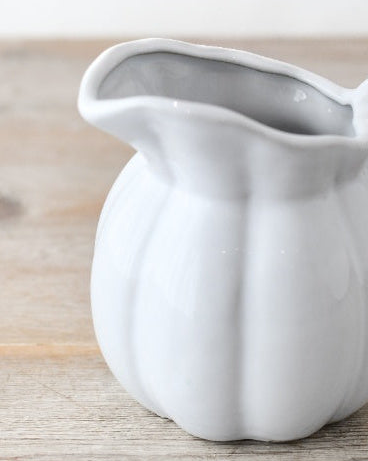 White Ceramic Pumpkin Jug