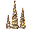 Rattan Light Up LED Christmas Trees - Set of 3