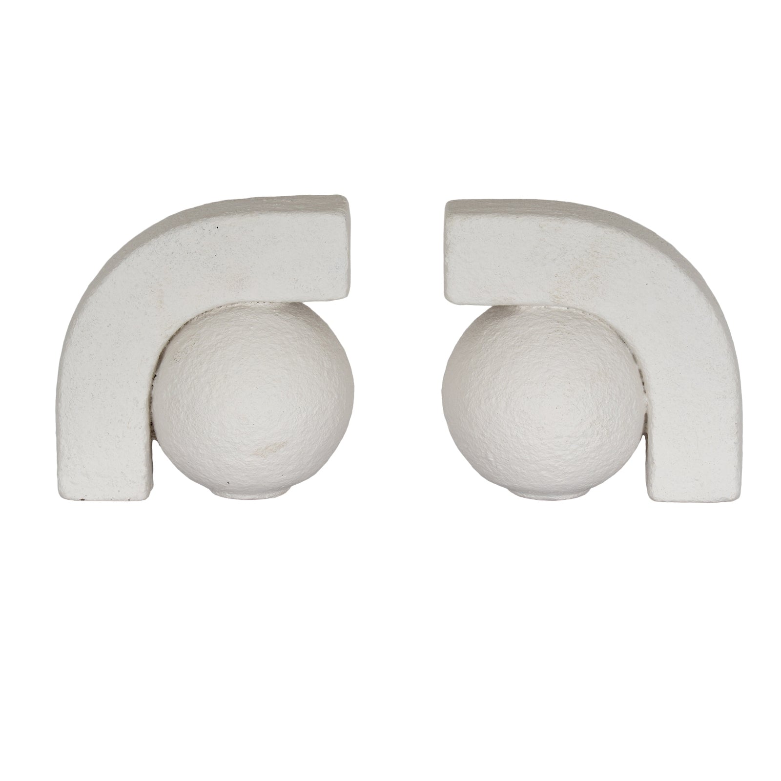 Ashen matte white book ends from Hill Interiors, home décor accessories, with a sleek modern design for organizing books.