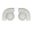 Ashen matte white book ends from Hill Interiors, home décor accessories, with a sleek modern design for organizing books.