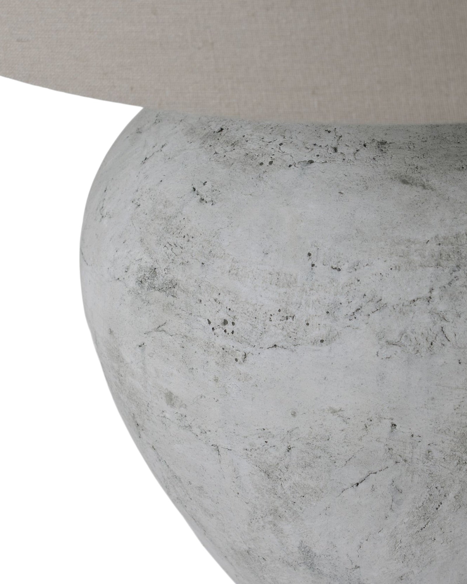 Darcy Natural Stone Round Lamp by Hill Interiors, modern lighting fixture with smooth stone finish and circular design.