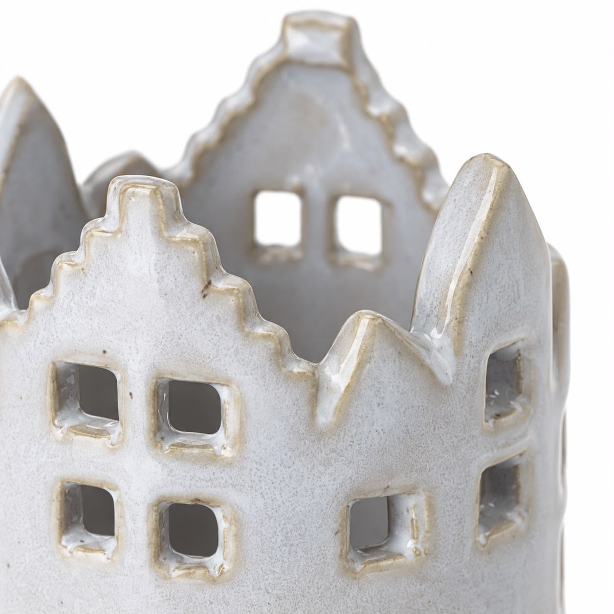 Round Ceramic House Tealight Candle Holder