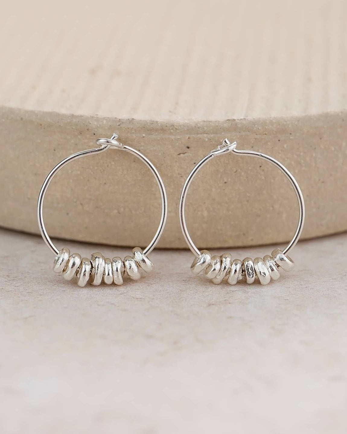 Sterling Silver Nugget Hoops