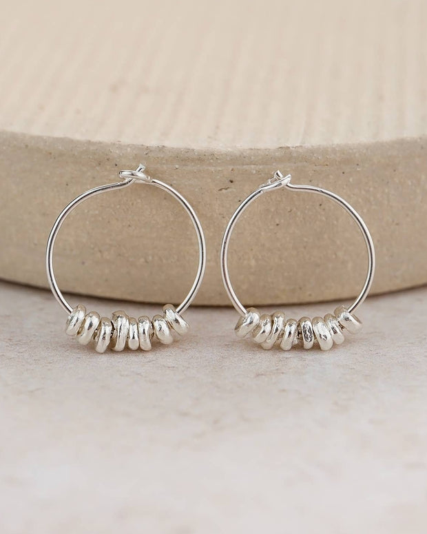 Sterling Silver Nugget Hoops
