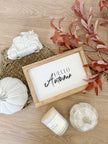 White Hello Autumn Sign