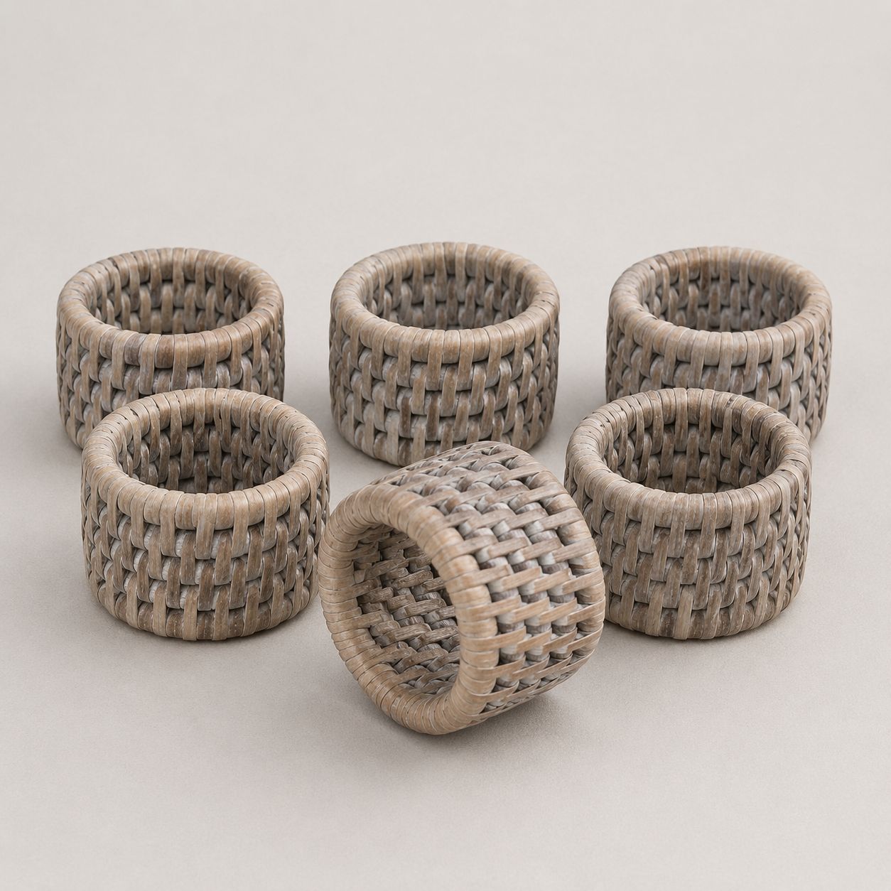 Wickham Rattan Napkin Rings - Set of Six