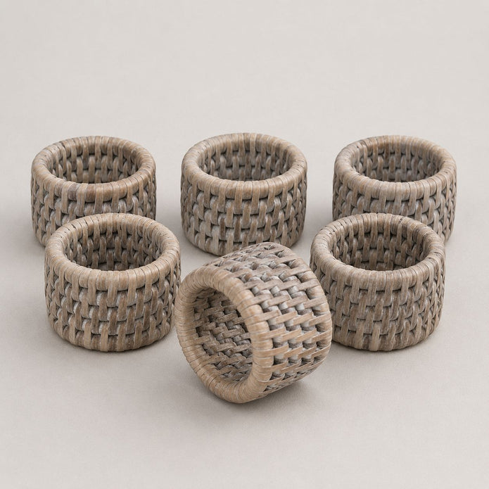 Wickham Rattan Napkin Rings - Set of Six