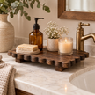 Dark Wood Scallop Riser Tray