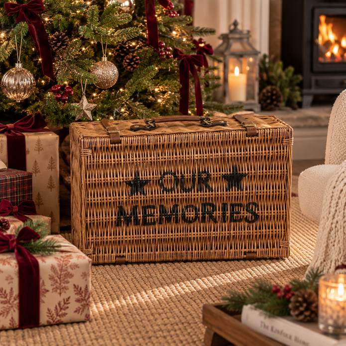 Our Memories Large Rattan Storage Basket