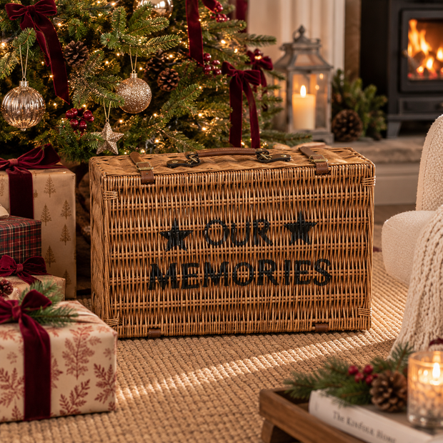 Our Memories Large Rattan Storage Basket Hamper