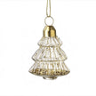 Gold Glitter Filled Glass Hanging Christmas Tree