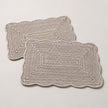 Wickham Rattan Rectangle Scalloped Placemats - Set of Two