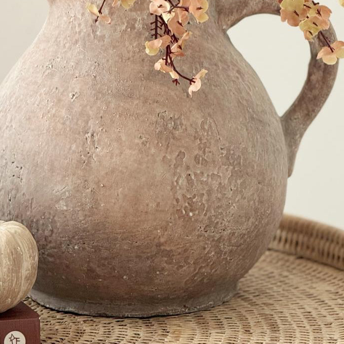 Mediterranean Earthenware Brown Jug - PRE ORDER FOUR WEEK DELIVERY