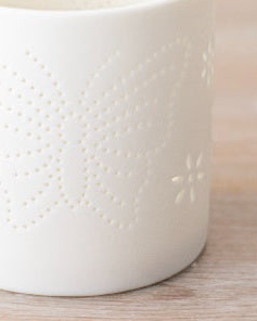 White Ceramic Butterfly Tealight Candle Holder