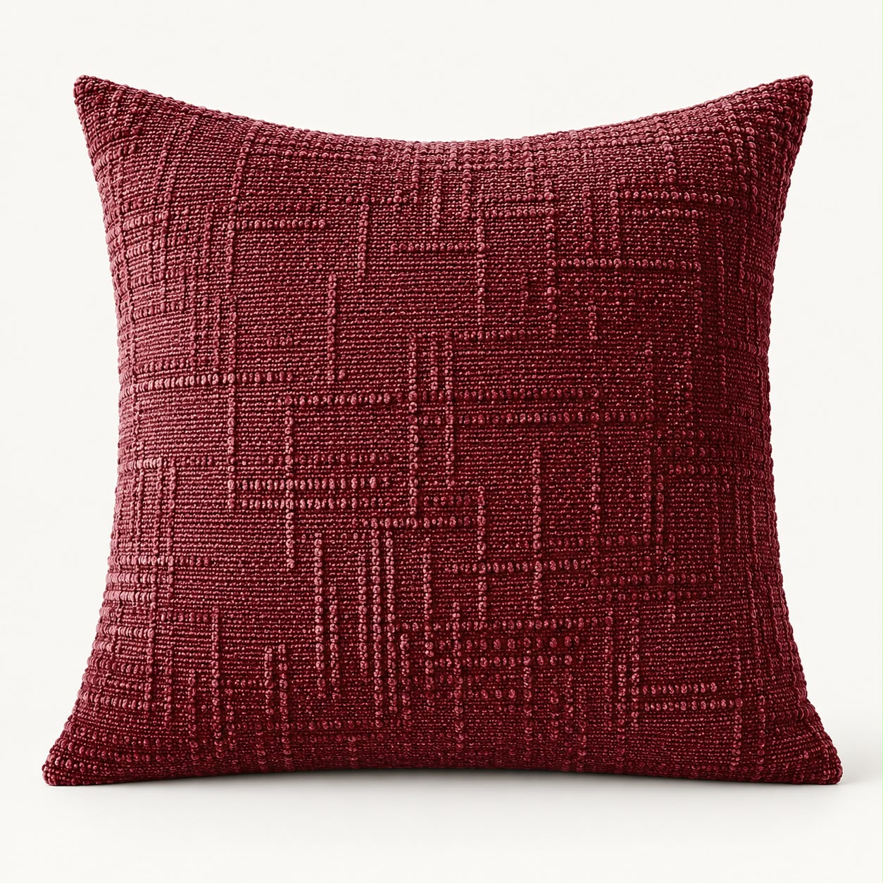 Burgundy Chenille Textured Cushion Cover