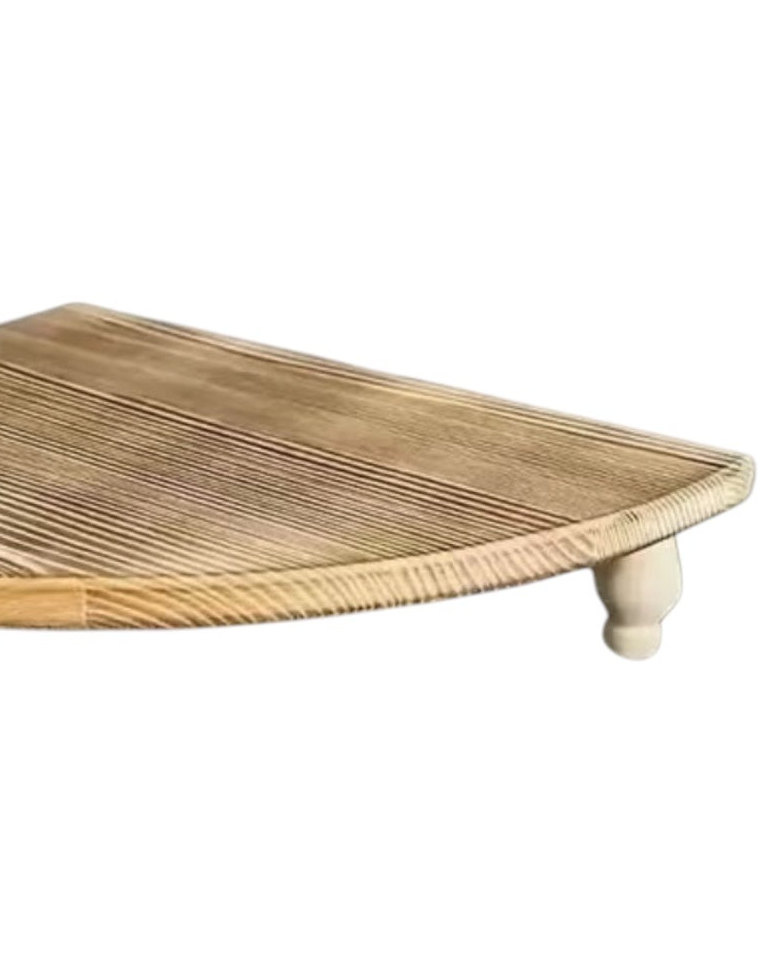 Rustic natural wooden corner bench for home decor by Starlight Express, showcasing a sturdy, handcrafted design perfect for cozy spaces.