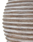Large Saturn wooden lamp by Hill Interiors with a spherical design, perfect for warm lighting and modern home decor.