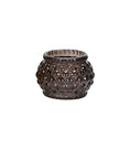 Chocolate Brown Glass Bubble Candle Pot Holder