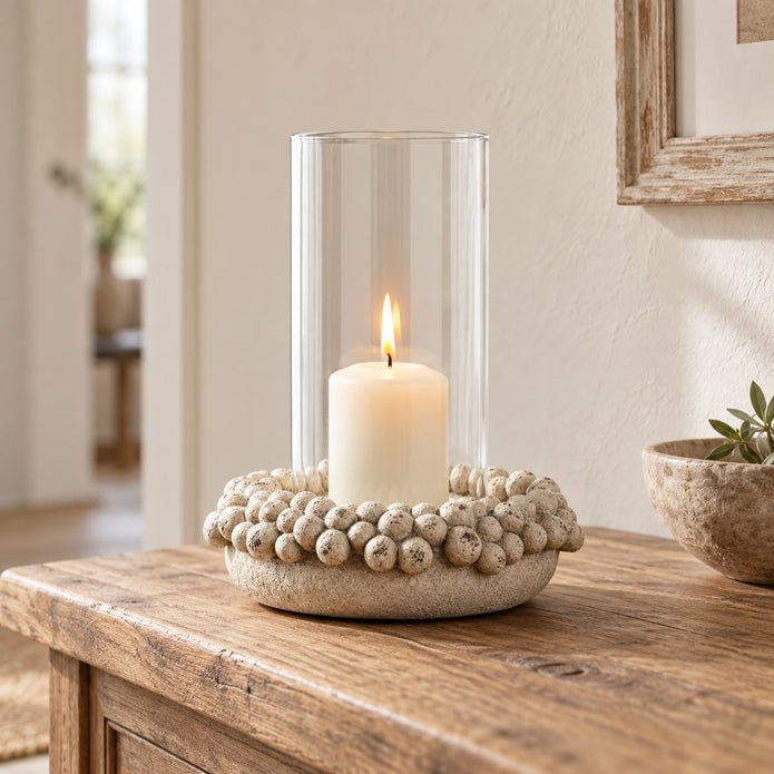 Bobble Ceramic Candle Hurricane Lantern – product view 1