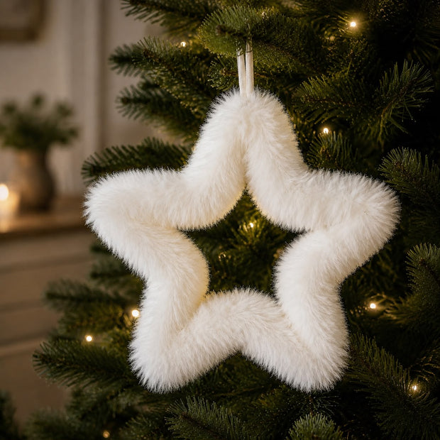 Fluffy Hanging White Star