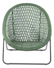 Green rattan garden furniture set with chair and table by Pacific Lifestyle Ltd, ideal for outdoor relaxing and dining.
