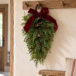 Spruce Hanging Swag with a Burgundy Bow