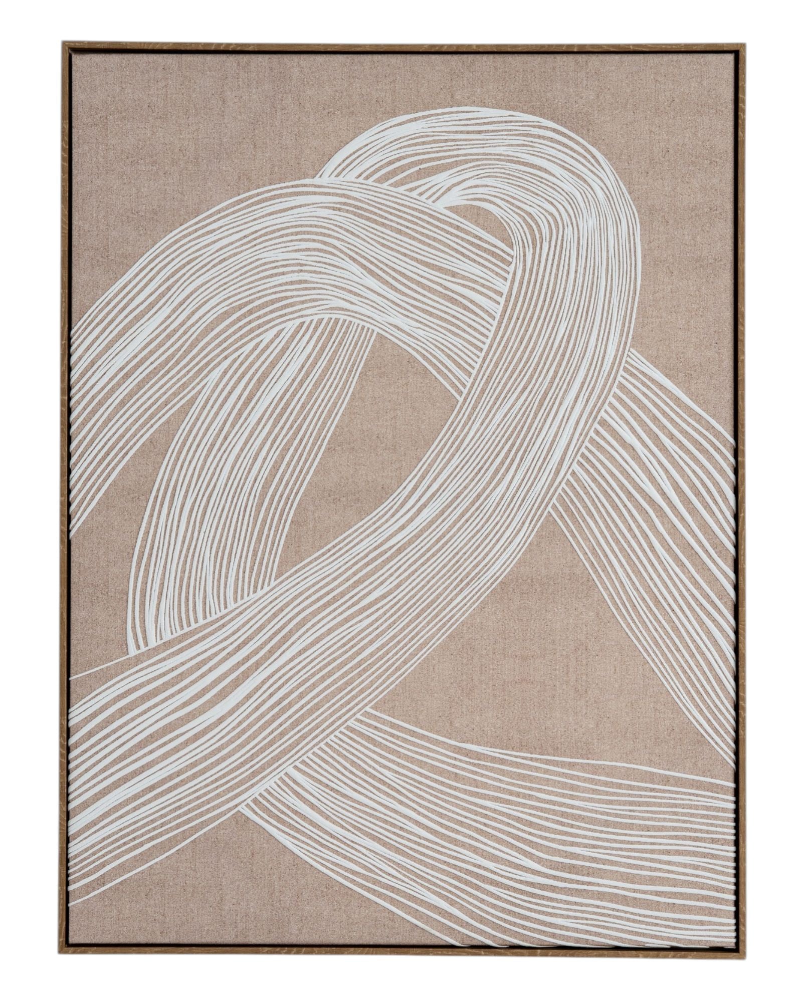 Neutral Lunora Line framed canvas print, modern wall art by Hill Interiors featuring abstract design on a neutral background.