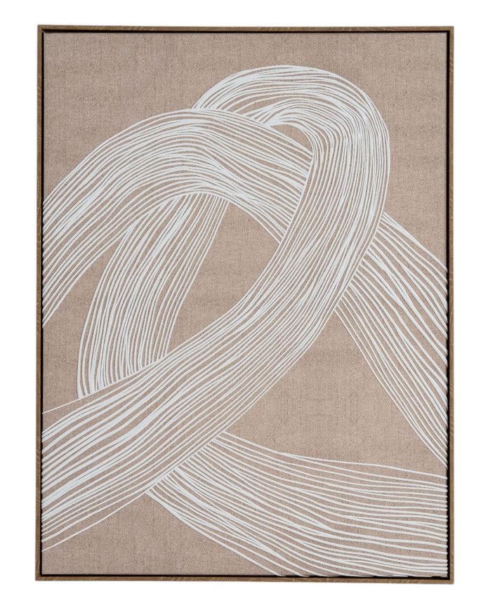 Neutral Lunora Line framed canvas print, modern wall art by Hill Interiors featuring abstract design on a neutral background.