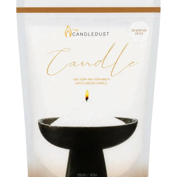 White Scented Candle Sand Kit – Diamond Dust, front view of the white Diamond Dust candle-sand pouch