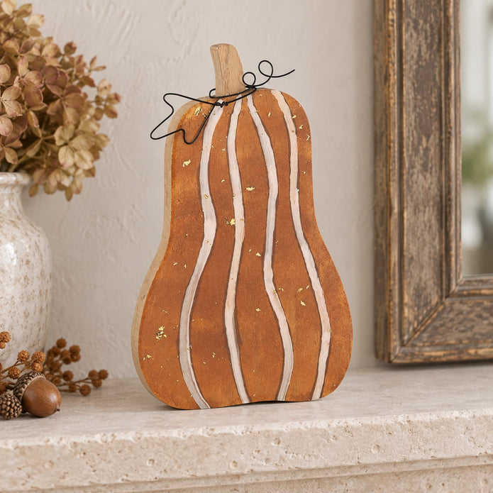 Wooden Orange Pumpkin Decoration – product view 8